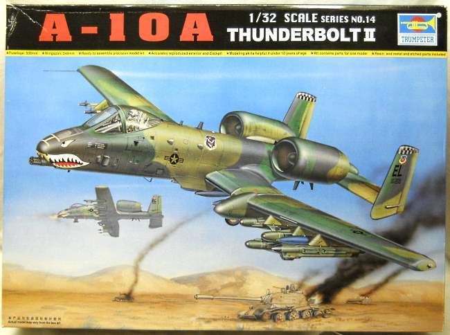 Trumpeter 1/32 Fairchild Republic A-10A Thunderbolt II With 3 Eduard PE Sets / AIRMO GAU-8A / Verlinden Cockpit Set / Cutting Edge Exterior Detail Set, 02214 plastic model kit